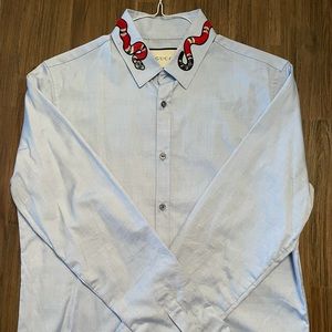 Men’s Gucci Snake Dress shirt in blue